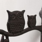 Колокол настенный чугун «Сова с совёнком на ветке», 20×10.5×17 см - Фото 3