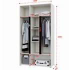 Шкаф прямой трёхстворчатый для одежды «Вега», с зеркалом, 1200×520×2200 мм, цвет крафт белый/венге - Фото 4