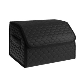Органайзер кофр в багажник автомобиля LION саквояж, экокожа, соты, 50×30×30 см, черный