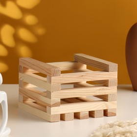 Кашпо деревянное реечное 15х15х10,5 см натуральный 9074793