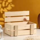 Кашпо деревянное реечное 24,5х16,5х19,5 см натуральное - Фото 1
