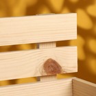 Кашпо деревянное реечное 24,5х16,5х19,5 см натуральное - фото 9750535
