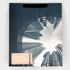 Пакет подарочный ламинированный вертикальный, упаковка, «Небоскрёб», радужная голография, М 26 х 32 х 12 см - Фото 6