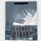 Пакет подарочный ламинированный вертикальный, упаковка, «Небоскрёб», радужная голография, М 26 х 32 х 12 см - Фото 7