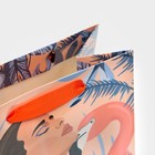 Пакет подарочный ламинированный, упаковка, «Девушка с фламинго», радужная голография, MS 18 х 23 х 10 см - Фото 5