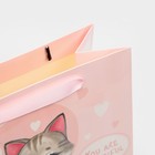 Пакет подарочный ламинированный, упаковка, «Котики», радужная голография, ML 23 х 27 х 11,5 см - Фото 5