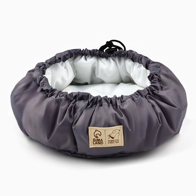 Лежанка для кошек и собак двусторонняя серая, 50-26х10 см