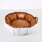 Лежанка для кошек и собак двусторонняя светло-коричневая, 50-30х12 см - Фото 4