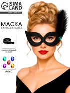Маска карнавальная «Незнакомка» с пером МИКС - Фото 1