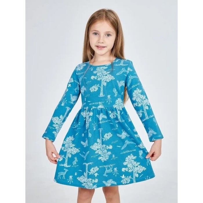 Платье для девочки, цвет голубой, рост 122 см