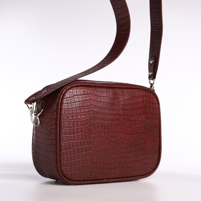 Сумка женская на молнии TEXTURA, маленький размер, цвет бордовый