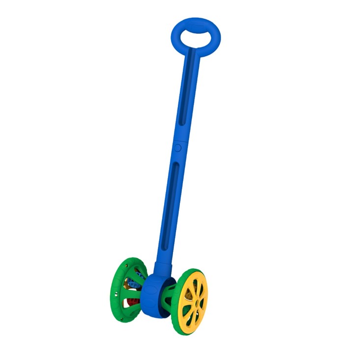 Каталка «Весёлые колёсики», с шариками, цвет сине-зелёный - Фото 1