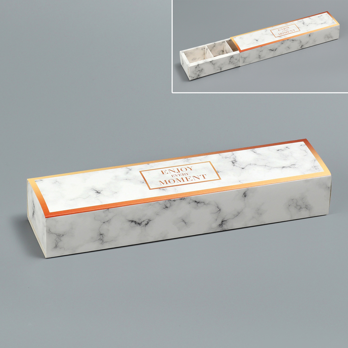 Коробка для конфет, кондитерская упаковка «Мрамор», 5 х 21 х 3.3 см - Фото 1