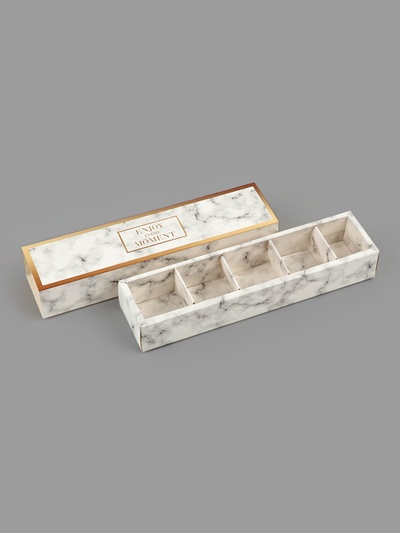 Коробка для конфет, кондитерская упаковка, 5 ячеек, «Мрамор», 5×21×3.3 см