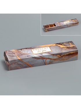 Коробка для конфет, кондитерская упаковка, 5 ячеек, «Камень», 5 х 21 х 3.3 см (комплект 5 шт)