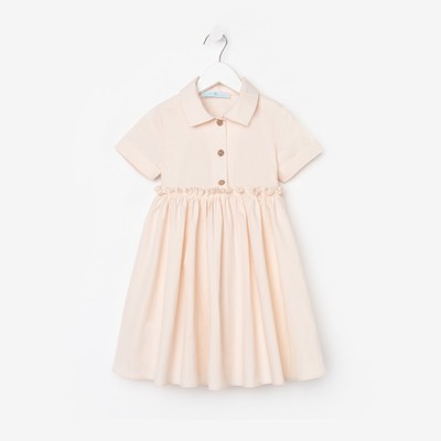 Платье для девочки KAFTAN: Summer cotton с воротником, цвет молочный, рост 134-140 см