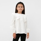Рубашка для девочки KAFTAN, размер 32 (110-116), цвет белый - фото 321347156