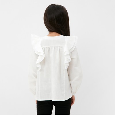 Рубашка для девочки KAFTAN, белая, размер 32 (110-116 см)