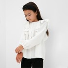 Рубашка для девочки KAFTAN, размер 32 (110-116), цвет белый - Фото 4