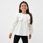 Рубашка для девочки KAFTAN, размер 32 (110-116), цвет белый - Фото 5