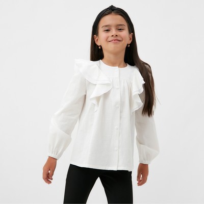 Рубашка для девочки KAFTAN, белая, размер 32 (110-116 см)