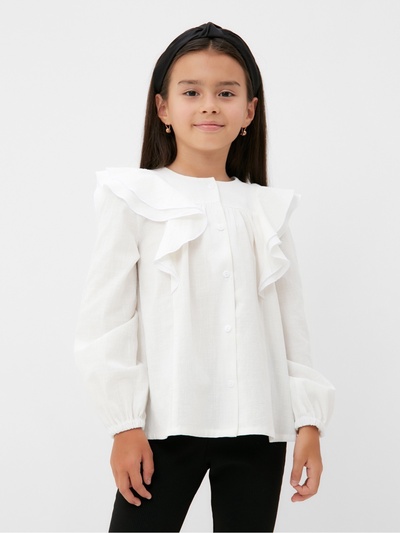 Рубашка для девочки KAFTAN, белая, размер 38 (146-152 см)