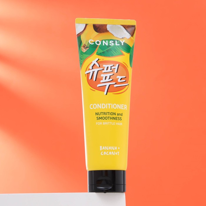 Питательный и разглаживающий кондиционер Consly с экстрактом банана и кокосовой водой, 250мл - Фото 1