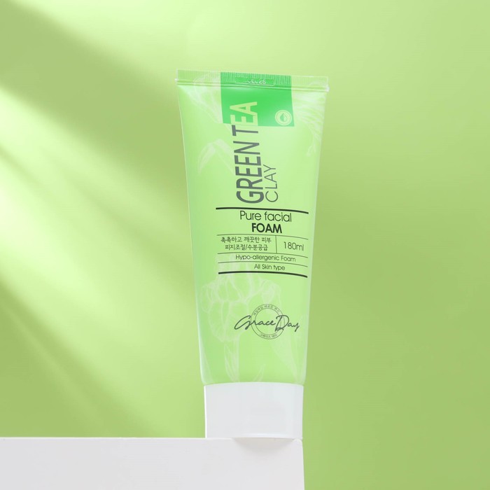 Пенка для умывания "Grace Day", с зеленой глиной, 180 мл 29372
