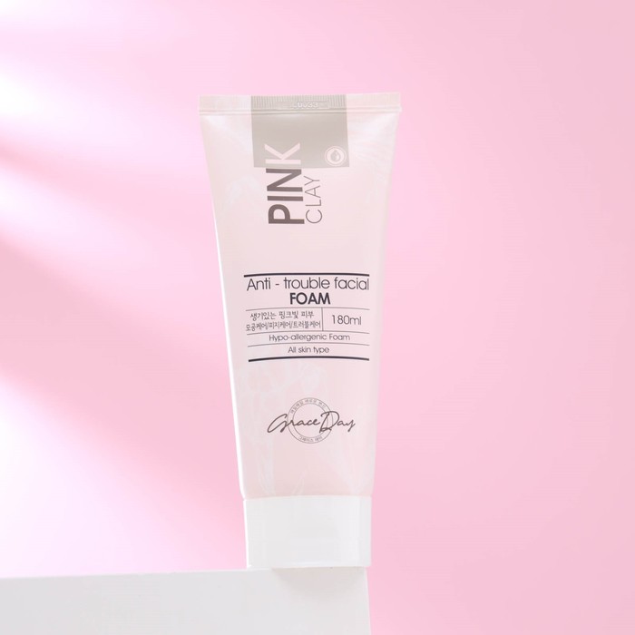 Пенка для умывания "Grace Day", с розовой глиной, 180 мл 29373