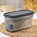 Ёмкость для сыпучих продуктов «Бест», 1 л, 9,5×19×9,5 см, прозрачная, крышка серая - Фото 2
