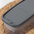 Ёмкость для сыпучих продуктов «Бест», 1 л, 9,5×19×9,5 см, прозрачная, крышка серая - Фото 4