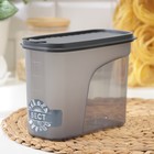 Ёмкость для сыпучих продуктов IDEA «Бест», 1.5 л, 9.5×19×14 см, пластик, серая - Фото 2
