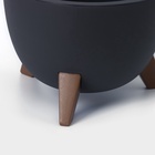 Кашпо для цветов на ножках «Флориан», 12 л (11 л), d=35 см, h=25.5 см, со вставкой, цвет графитовый - Фото 3