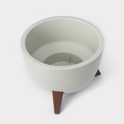 Кашпо для цветов на ножках «Флориан», 5.5 л (4.2 л), d=25 см, h=18.5 см, со вставкой, белый ротанг - Фото 3