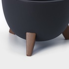 Кашпо для цветов на ножках «Флориан», 5.5 л (4.2 л), d=25 см, h=18.5 см, со вставкой, цвет графитовый - Фото 4