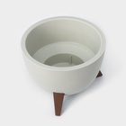 Кашпо для цветов на ножках «Флориан», 12 л (11 л), d=35 см, h=25.5 см, со вставкой, белый ротанг - Фото 4