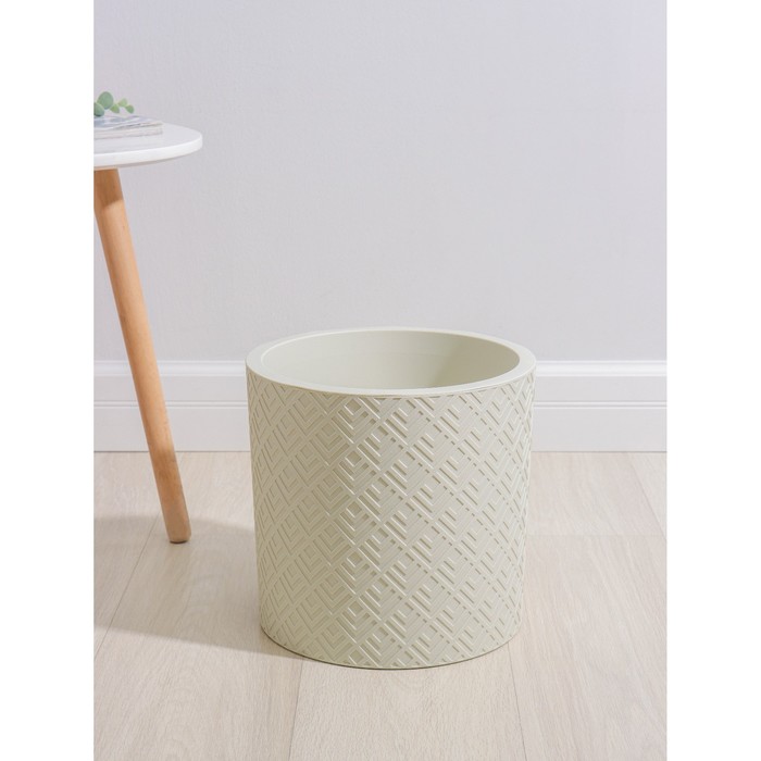 Кашпо для цветов со вставкой «Этна», 9.5 л, d=28 см, h=27 см, белое - Фото 1