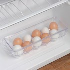 Контейнер для яиц, на 10 шт, 30×10×7,5 см, цвет прозрачный - фото 9815268