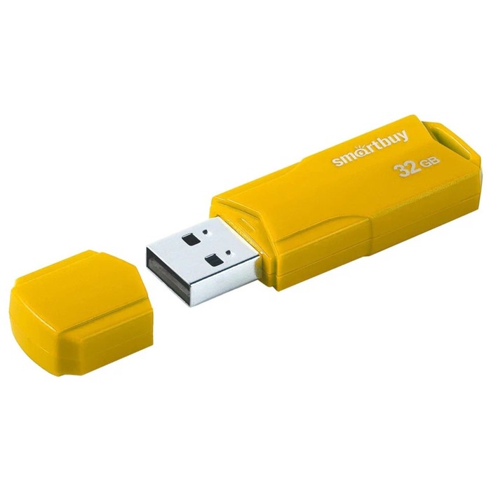 Флешка SmartBuy CLUE Yellow, 32 Гб, USB 2.0, чт до 25 Мб/с, зап до 15 Мб/с, жёлтая - фото 51301413