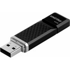 Флешка Smartbuy Quartz series Black, 64 Гб, USB 2.0, чт до 25 Мб/с, зап до 15 Мб/с, чёрная - фото 320363011
