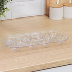 Органайзер для яиц на 10 штук Berkana, 29,7×13,8×5,7 см, с ручкой, цвет прозрачный - Фото 2