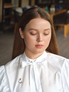 Значок «Гусь», с ножом, бело-оранжевый в чёрном металле - Фото 2