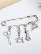 Булавка «Швея», 6.5 см, цвет белый в чернёном серебре - Фото 5