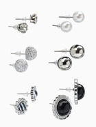 Пусеты 6 пар «Жемчужные», планеты, бело-синие в серебре - Фото 3