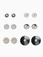 Пусеты 6 пар «Жемчужные», планеты, бело-синие в серебре - Фото 2