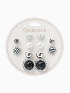 Пусеты 6 пар «Жемчужные», планеты, бело-синие в серебре - Фото 4