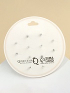 Серьги пусеты QF «Жемчужные», 6 пар, планеты, белые в серебре - Фото 2