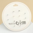 Серьги пусеты 6 пар «Жемчужные» планеты и цветы, белые в золоте - Фото 2