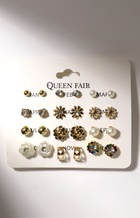 Серьги пусеты 12 пар «Фантазия» аленький цветочек, цветные - Фото 4