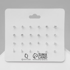 Серьги пусеты 12 пар «Фантазия» сердечки, красно-белые - Фото 4